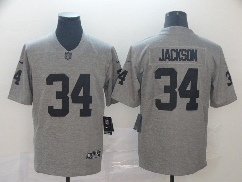Men Oakland Raiders 34 Jackson Grey Nike Vapor Untouchable Limited Player NFL Jerseys